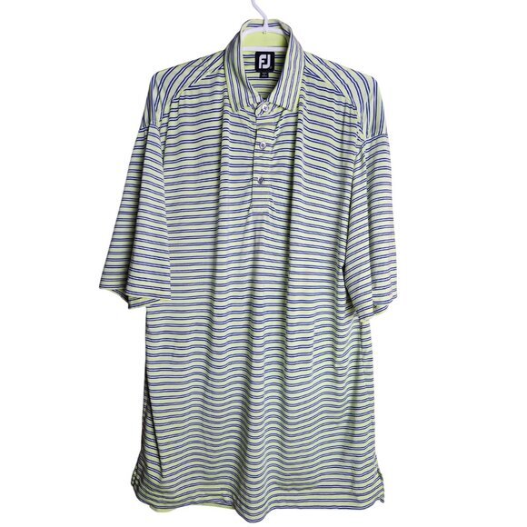 FootJoy FJ Mens Golf Shirt L Multicolor Striped Short Sleeve Stretch Performance - Picture 1 of 5
